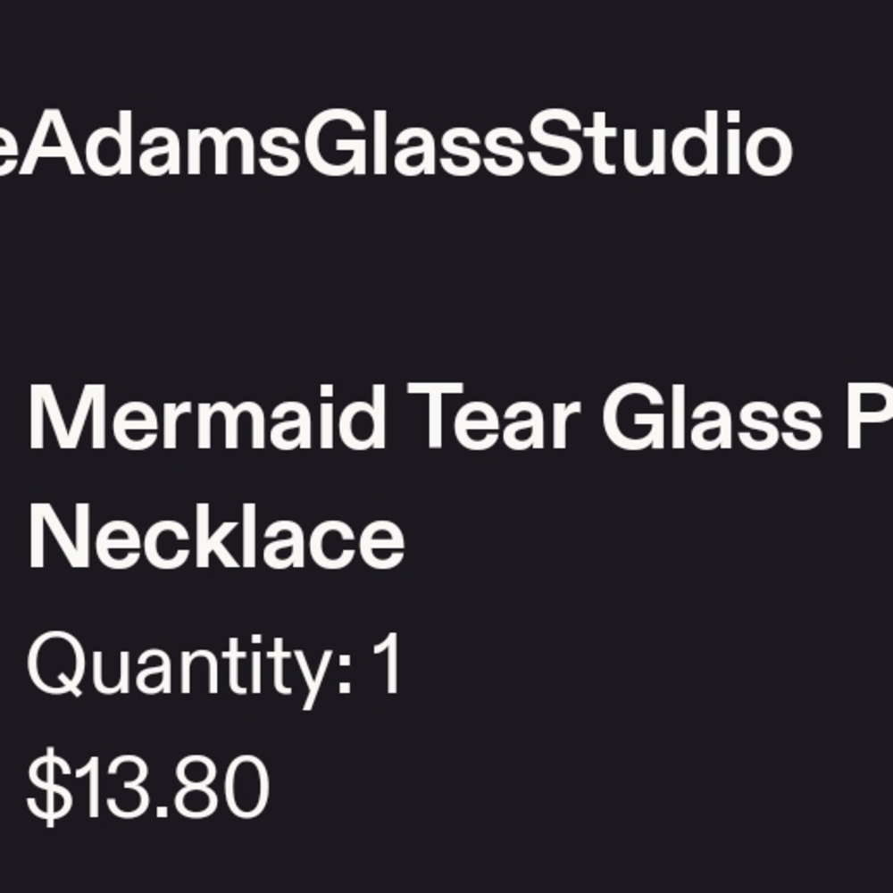 Pink / Blue "Mermaid Tear" Glass pendant necklace - Picture 7 of 7